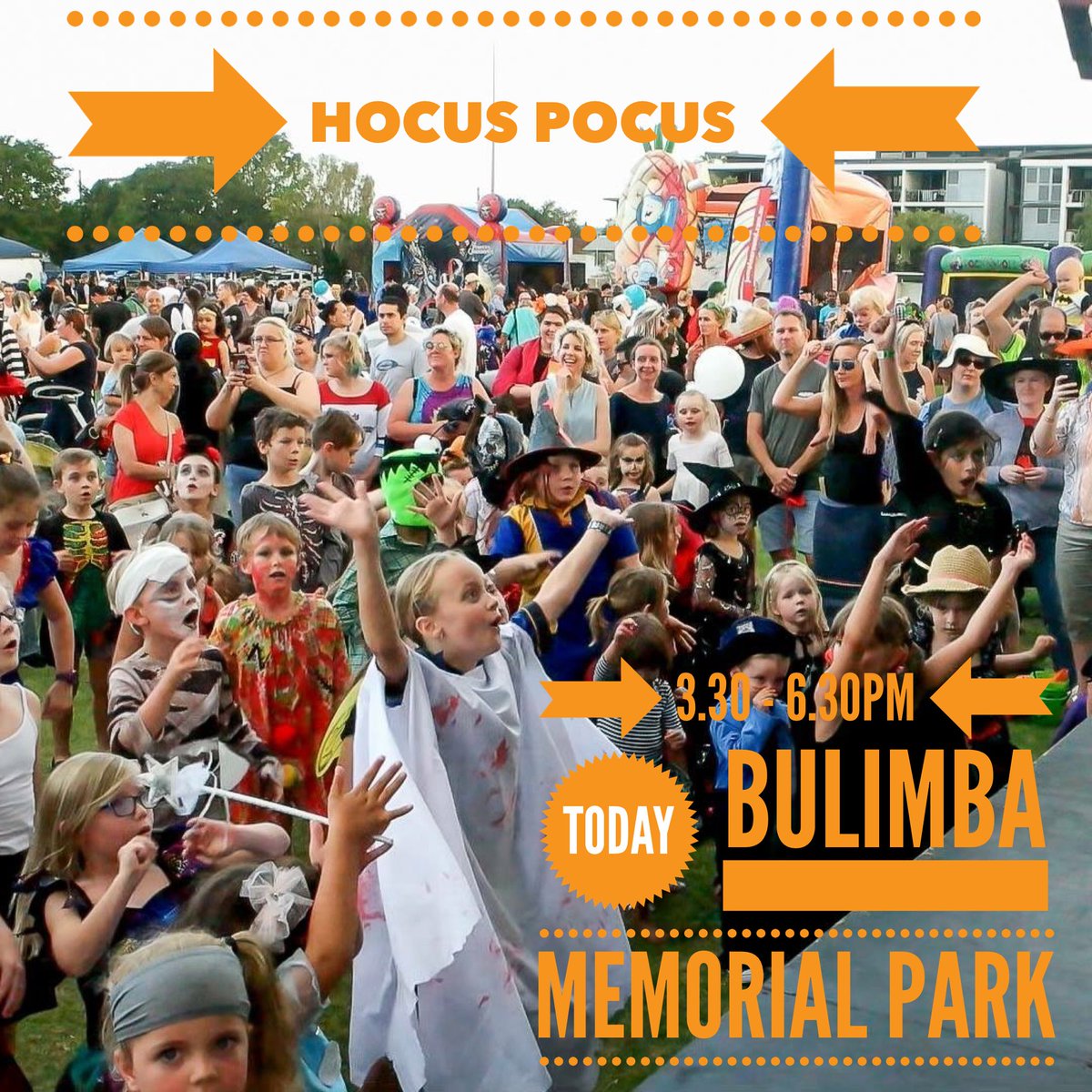 thebeclawrence's tweet photo. Happy Halloween! Get down to Bulimba Memorial Park this afternoon for mischief &amp; mayhem and teeny bopper madness! #free #Halloween2017 https://t.co/FTgGW2JlaO