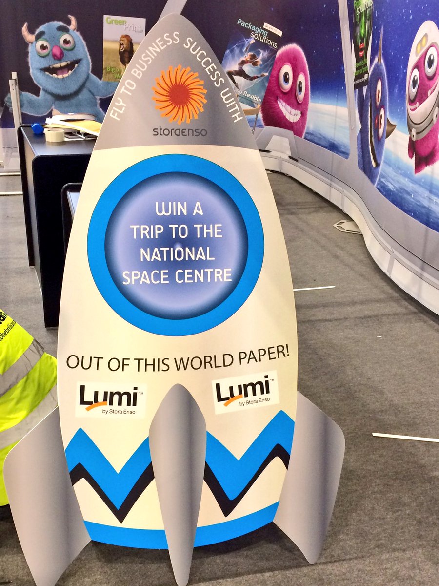 EarthIslandUK's tweet photo. Win a trip to the National @spacecentre with @storaenso Lumi out of this world paper at @IPEX_NEC #A406 #IPEXkit #PrintSolutions https://t.co/SEr9qrJboD