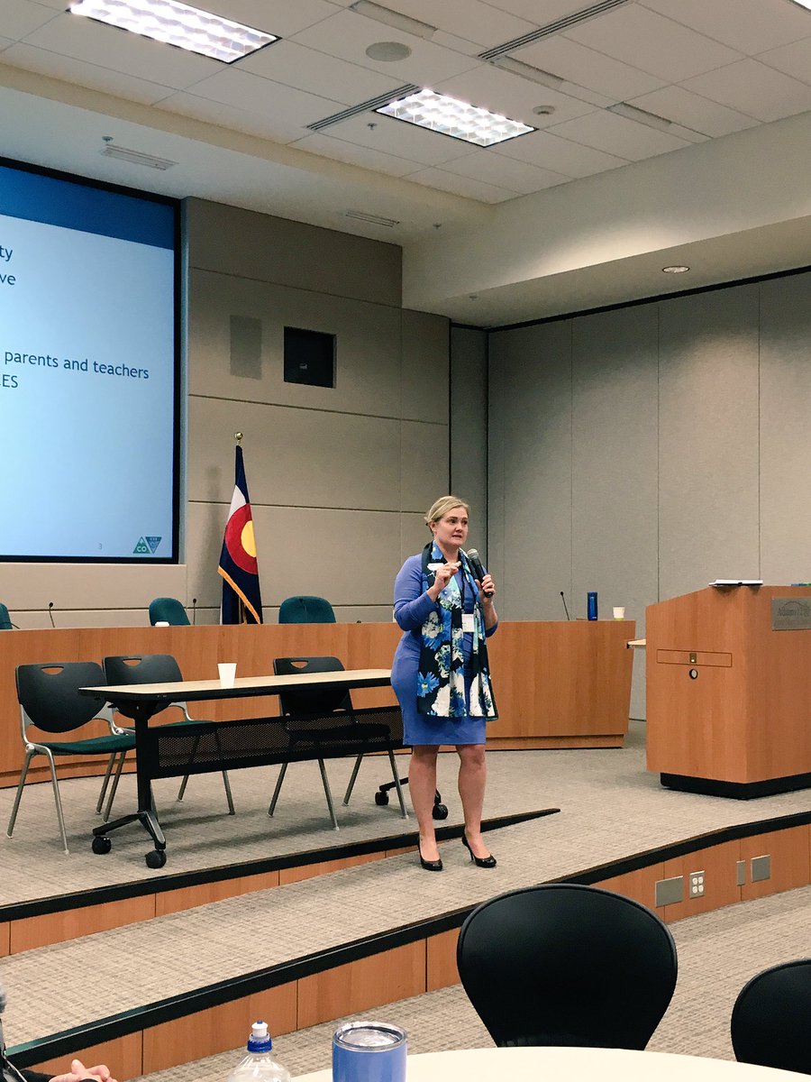 codepted's tweet photo. CDE's Misti Ruthven, exec director of postsecondary readiness, shares small updates to CO #GradGuidelines & myth-busters. #SummitGG #edcolo https://t.co/QWoPuU2oyr