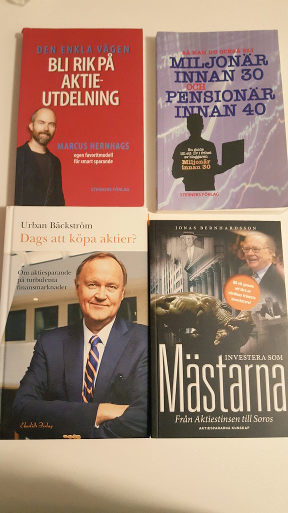 sparaklokt's tweet photo. Dags att twittra ut mina finansböcker. Först ut är "Miljonär innan 30 o Pensionär innan 40" . Retweeta om du vill vara med på utlottningen, som sker om en vecka. Bra böcker allihopa! https://t.co/v4ZidWxPU8