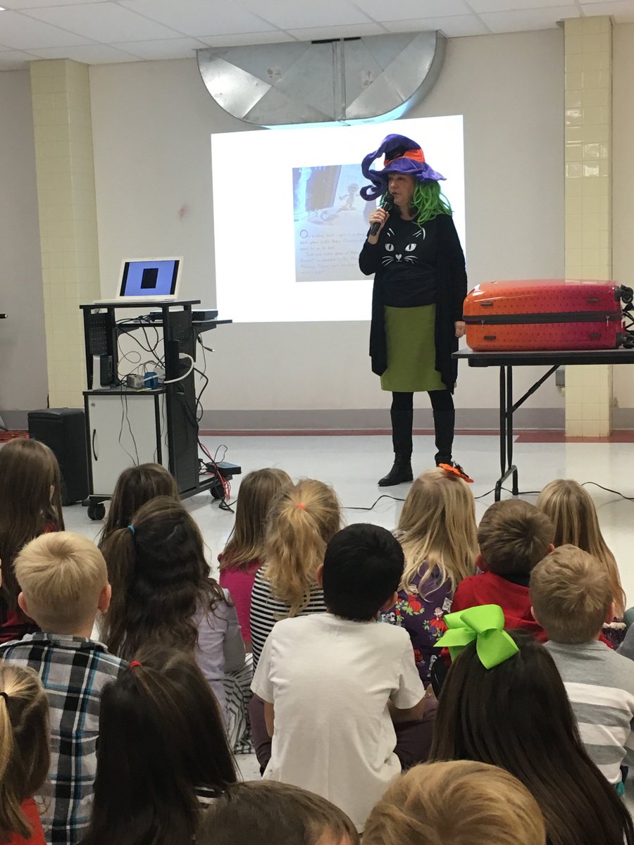 rbesheap's tweet photo. Author Carolyn Crimi visited RBES today!! Lots of Halloween Fun with Books! #redbud132 https://t.co/5skJ7MnAmp