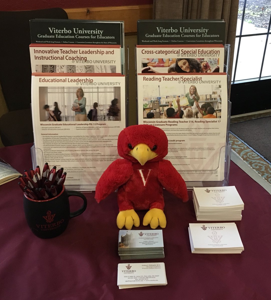 ViterboSOE's tweet photo. Visit the @ViterboSOE booth at #WiRSA2017 to find out how VU can partner with your school for teacher development! https://t.co/DQDyrLujbd