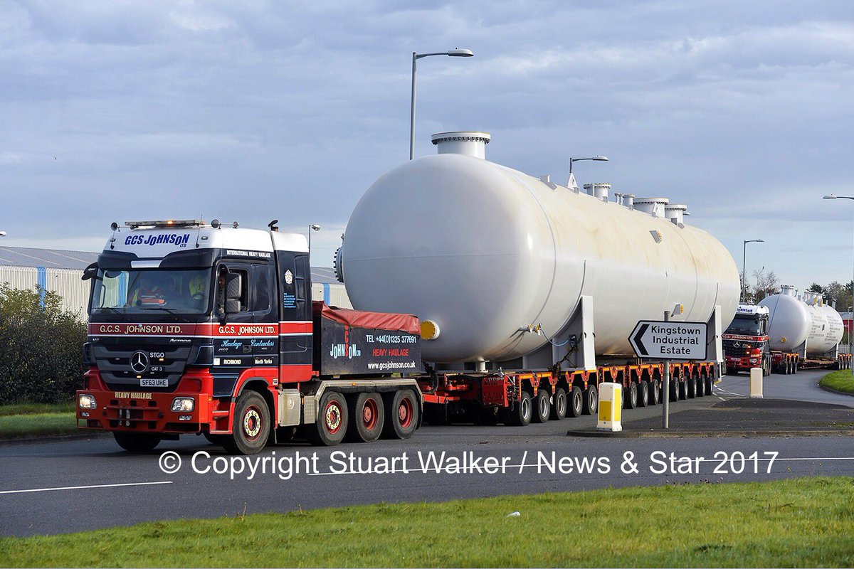 Stuart Walker on Twitter: "A69 Abnormal load.2 pressure vessels from Bendalls Engineering ...