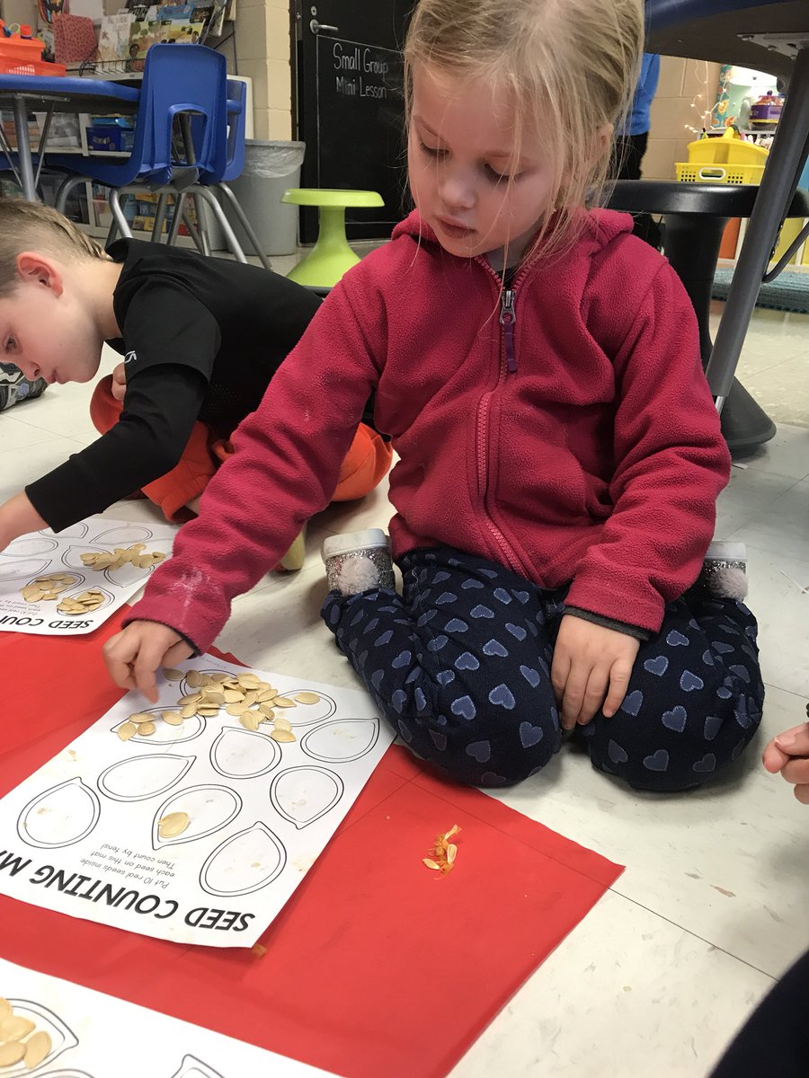 Our pumpkin is ready for his big day, he had 263 seeds!  #spookybutcute <a href="/CenterGroveES/">Center Grove</a>