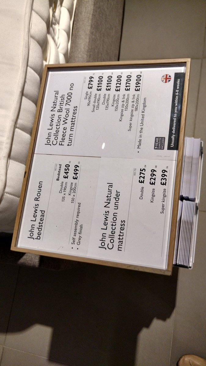 em_collins1's tweet photo. @johnlewisretail spotted this under mattress in your York store last week but can't find it online. Can you help please? https://t.co/DijhmKqV8E