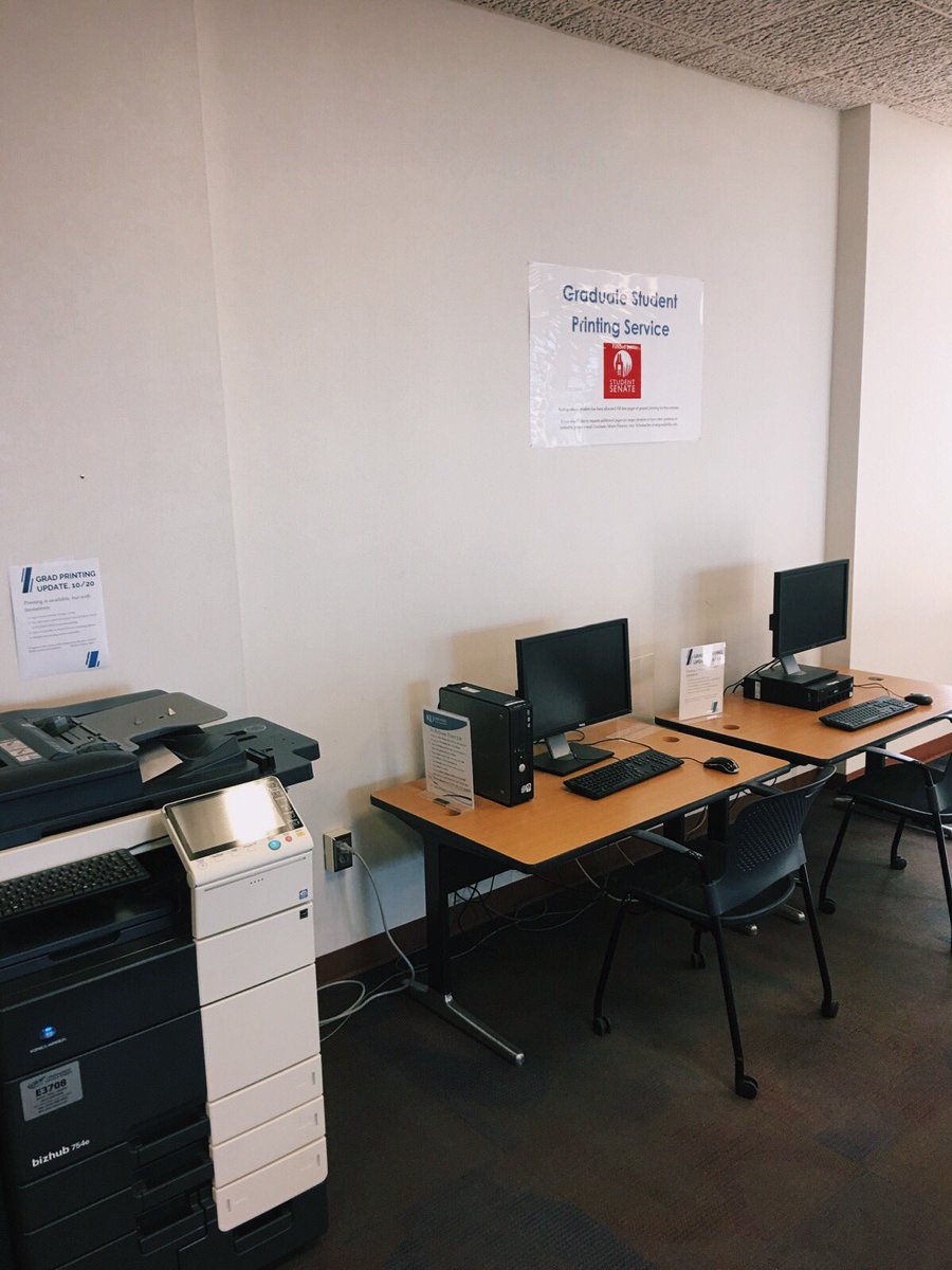 Free printing of 150 pages for graduate students is back online in Watson in the Graduate Lounge on the 4th floor!