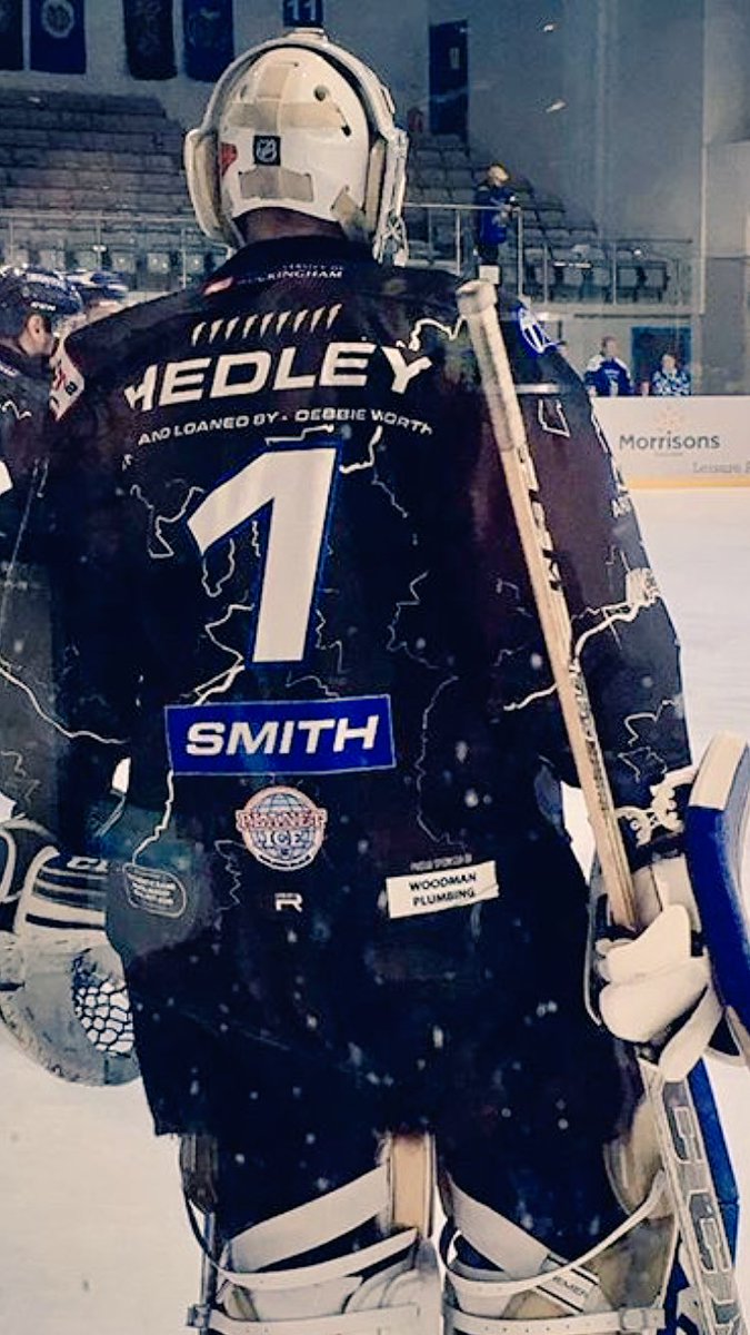 debbieworthing's tweet photo. When your favourite tendy wears the jersey you own and loan ๐๐ป #jordanhedley #no1 #mklightning #EIHL #eliteleague #tendyproblems #daymade https://t.co/Sc5WwCgRu9