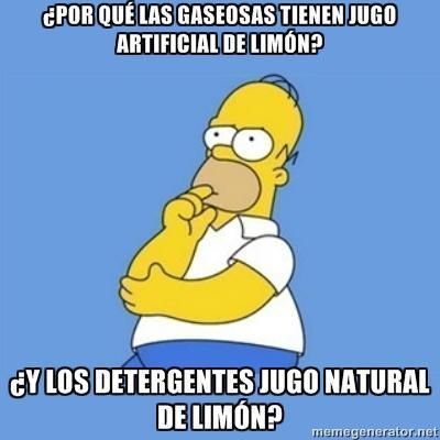 eco_ilogicos's tweet photo. ¿Por qué las gaseosas tienen jugo artificial de limón y los detergentes jugo natural de limón? #HomeroIntelectual https://t.co/CMZxS0OqNf