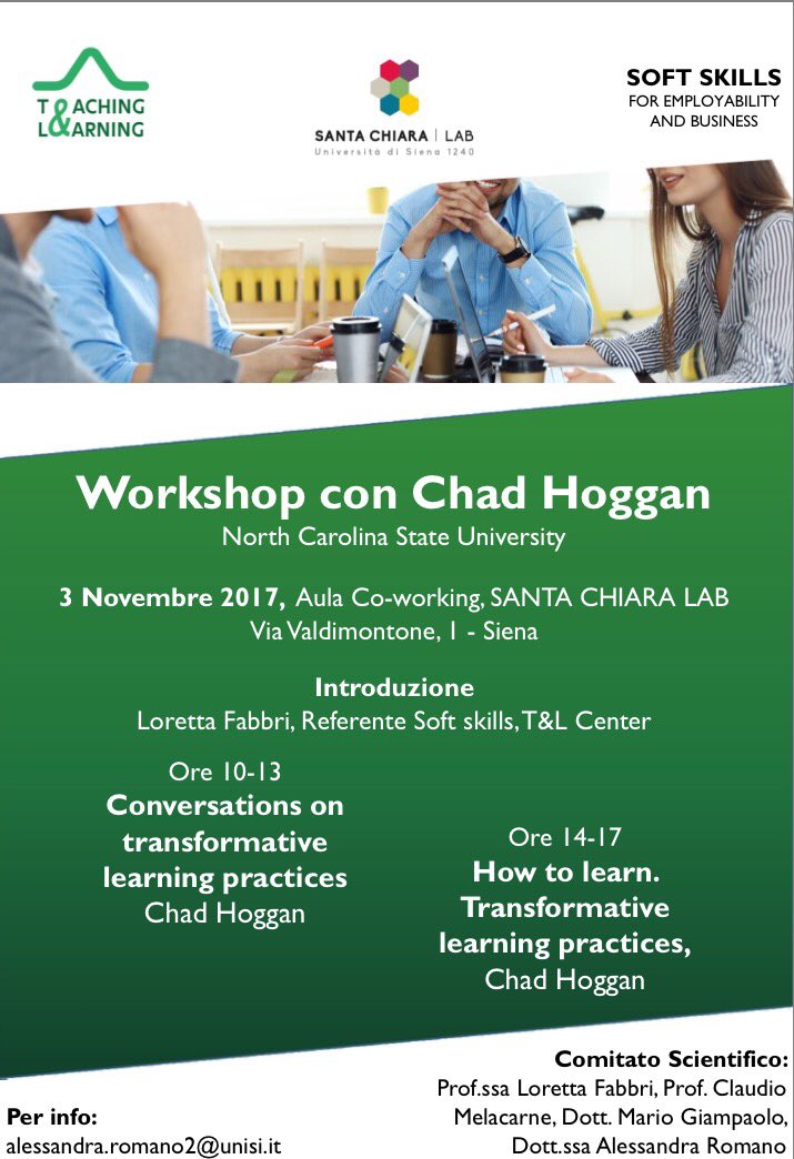 DSFUCI's tweet photo. Workshop a cura di Chad Hoggan. 
#Dsfuci #Unisi 
 Per prenotazioni: https://t.co/uZ1JKgEN8p https://t.co/YPc0fzoD8N