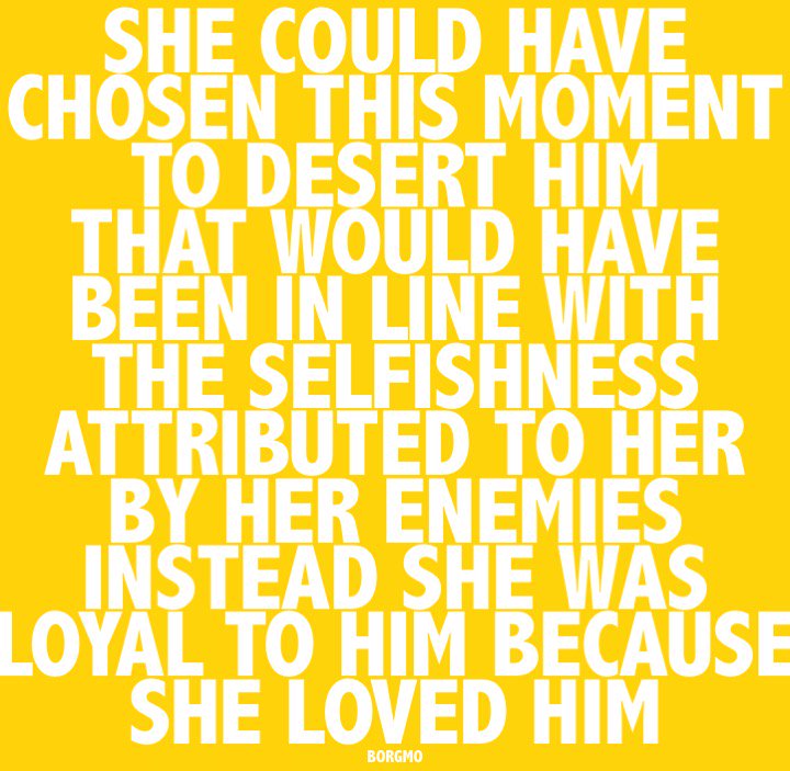 Borgmo's tweet photo. She could have chosen this moment to desert him, instead she was loyal to him because she loved him. #borgmo #borgmos #LoyalForeverTrue https://t.co/2hCVQEv5BQ