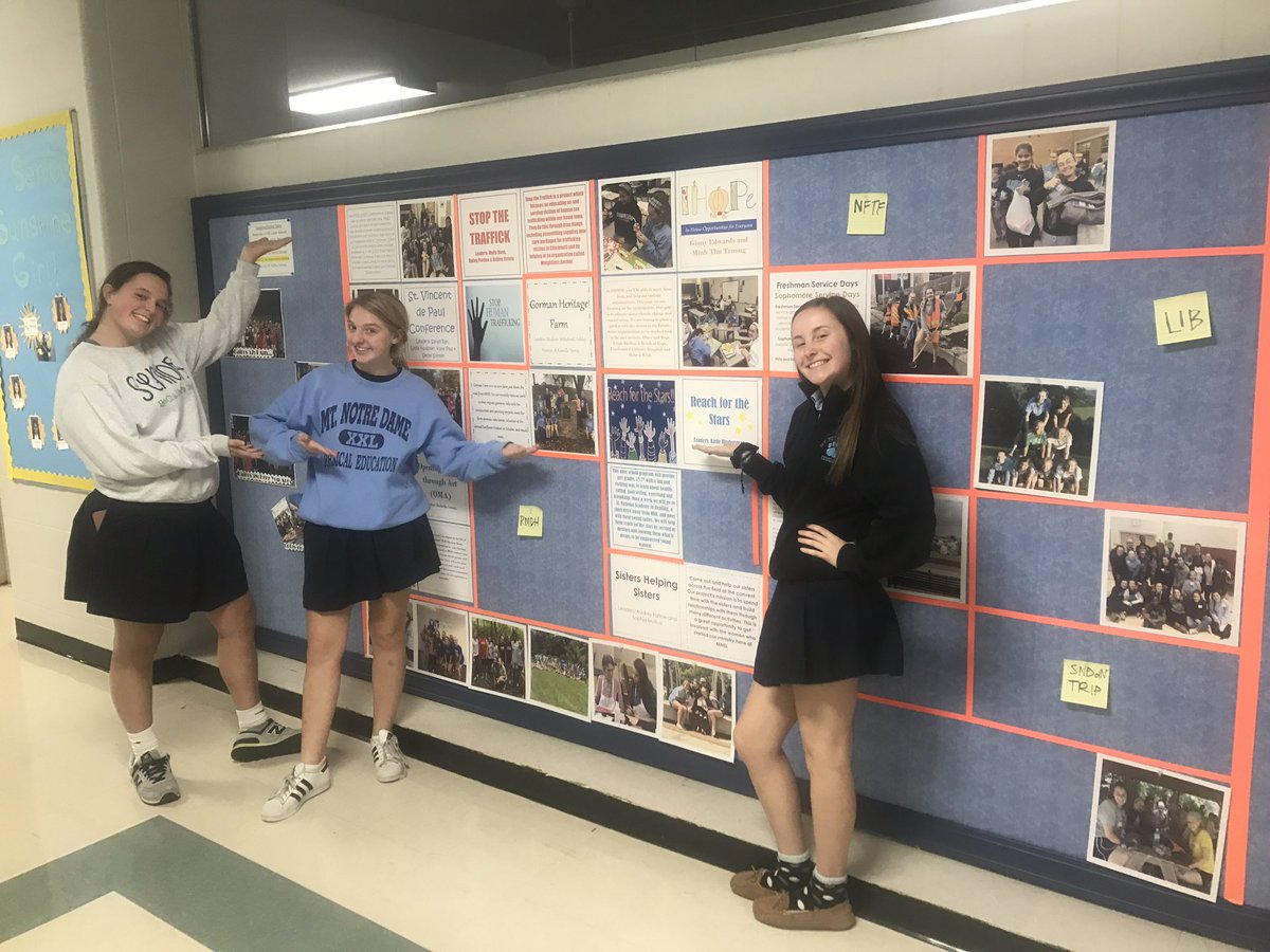 mndservice's tweet photo. the campus ministry bulletin board is (finally) coming together!! check it out in the hallway &amp; make sure to show it off during open house! https://t.co/AI8dsubhMB