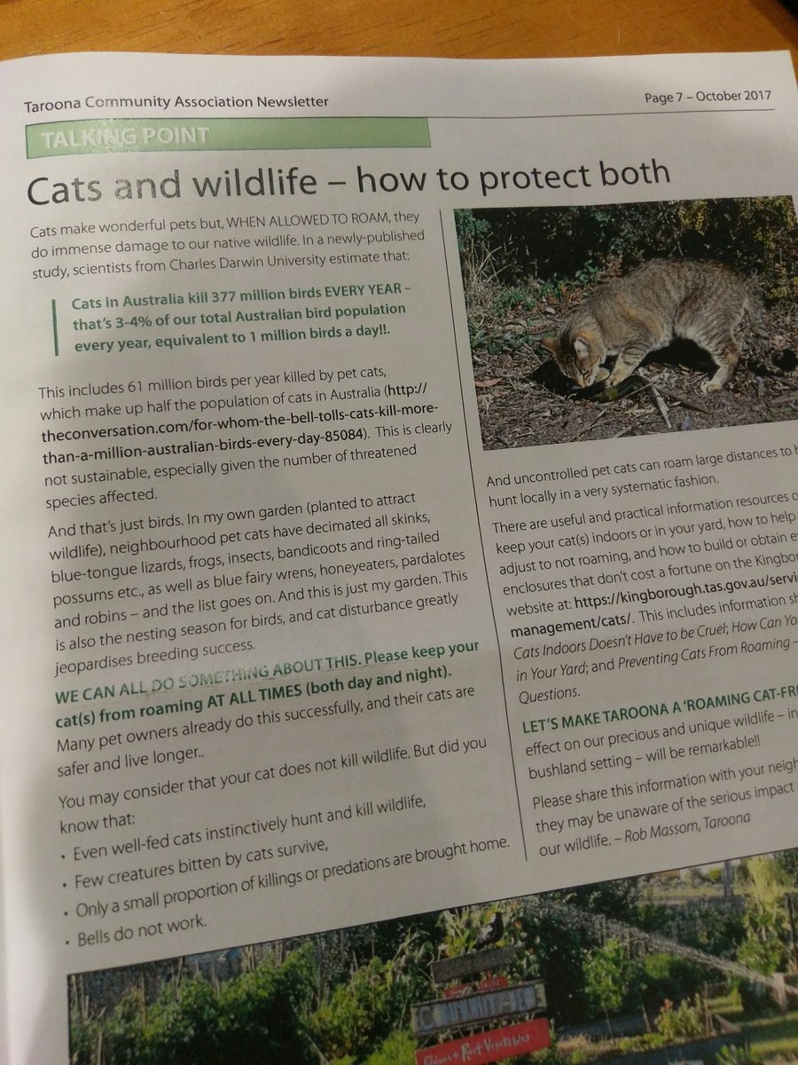 JaszzyJas's tweet photo. My local newsletter is awesome: fire climate maps, cats &amp; wildlife, @IMASUTAS updates -- actual science, gotta love that! #Taroona https://t.co/OVJhqL6edA