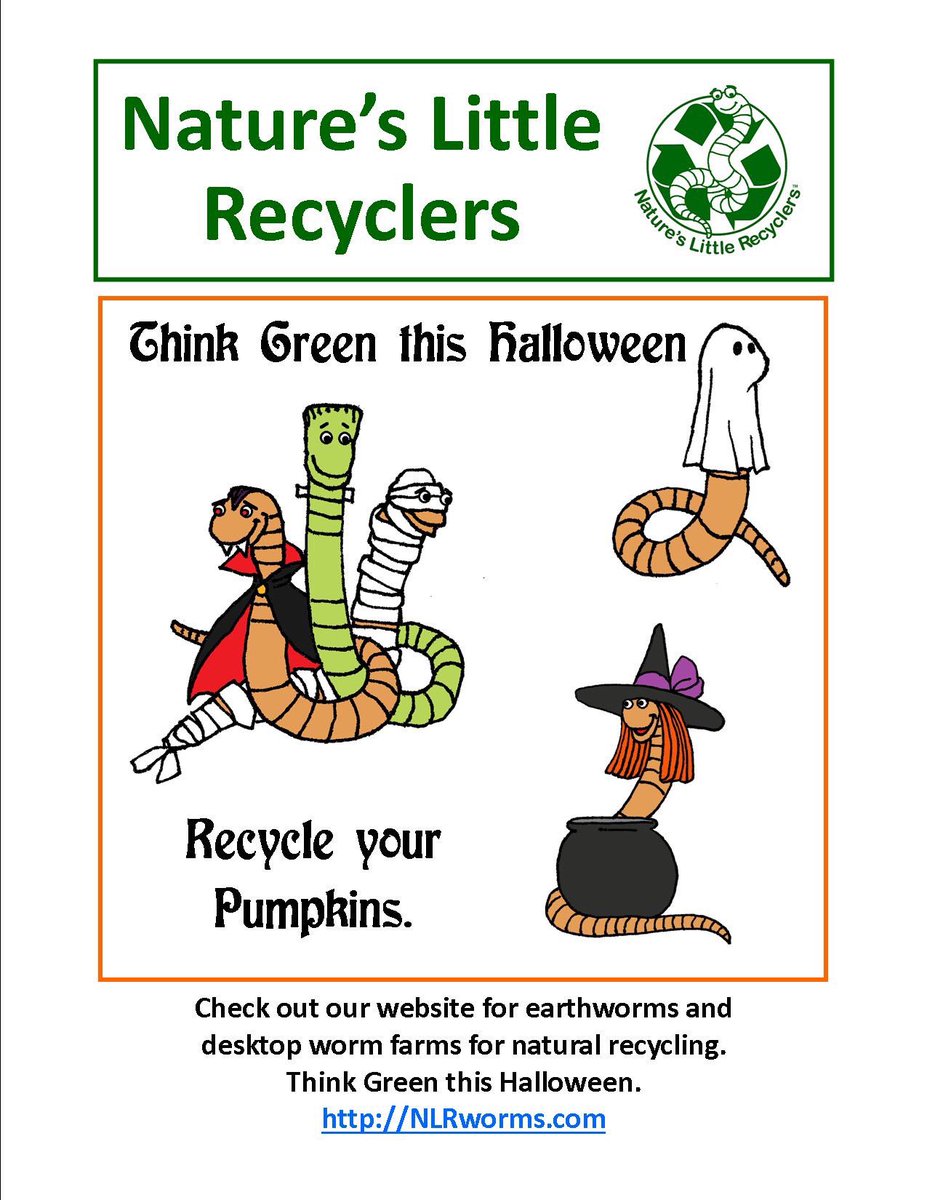 Think green and recycle pumpkins #Compost #worms #earthworm