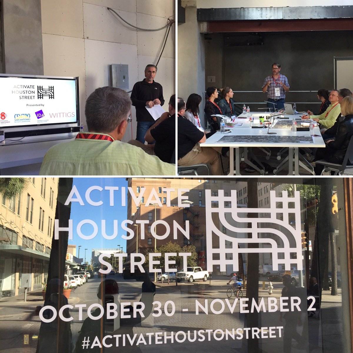 WhitneySchwarze's tweet photo. Glad to represent @AIA_SA as a fly on a wall guest of @BeDowntown and @IntlDwtnAssoc; exciting kickoff to #activatehoustonstreet. https://t.co/g2yTg5uVXB