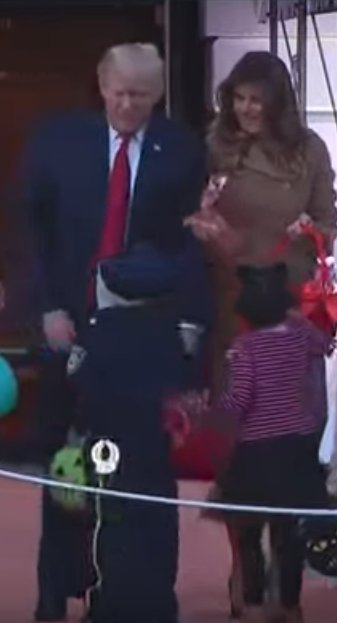 Trump talked to this child dressed as a cop...probably told the kid "there was no collusion and no obstruction...that I can tell you..."