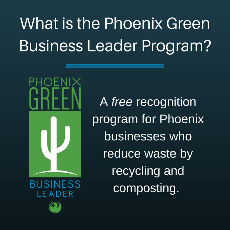 PHXPublicWorks's tweet photo. Are you a Phoenix business that #recycles? Learn more about our free #GreenBusiness Leader Program at https://t.co/WMCfQG0sRc #ReimaginePHX https://t.co/nNiwd71pNJ