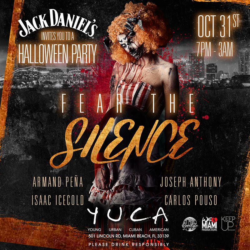 officialzuly's tweet photo. #FeartheSilence Biggest Halloween Party @yucamiami #SouthBeach Oct 31st @ArmandPena @DjIsaacIcecold TEXT 786-2106327 https://t.co/z7hpAfw3S5 https://t.co/GdRsAnDfYW