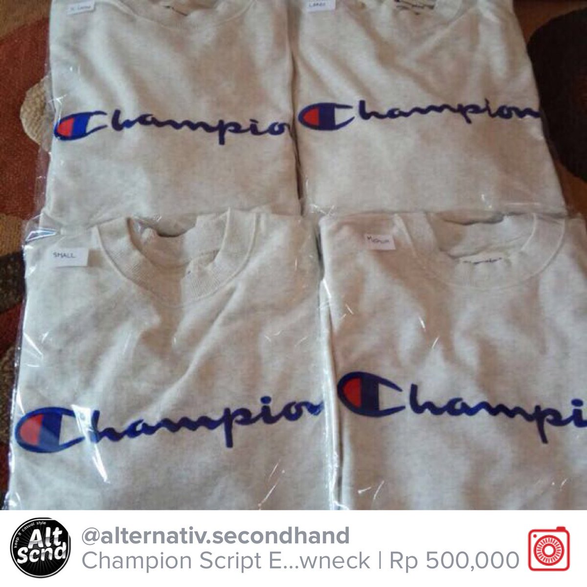 Dijual Champion Script Embroidery Crewneck Rp 500,000 carousell.com/p/135727867 #carousell <a href="/carousell_id/">Carousell Indonesia</a>