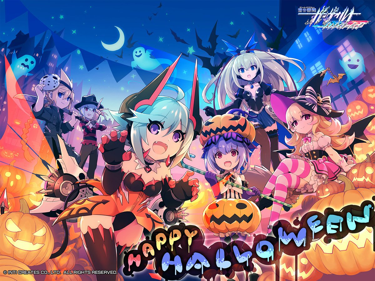 Inti Creates Official 壁紙 Happy Halloween ガンヴォルト人気投票 ハロウィン で上位のキャラ達を描いた 壁紙 をプレゼント 是非あなたのディスクトップに飾ってください Steamではセールも開催中 T Co E6qjontgkj Halloween