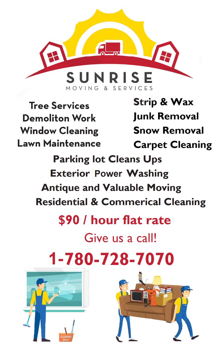 Moveitmoveit2's tweet image. 1truck-1mover=70$
1truck-2movers=90$
1truck-3movers=120$
 -Insurance Included -
contact-1780-728-7070
sunrisemovingservices@gmail.com