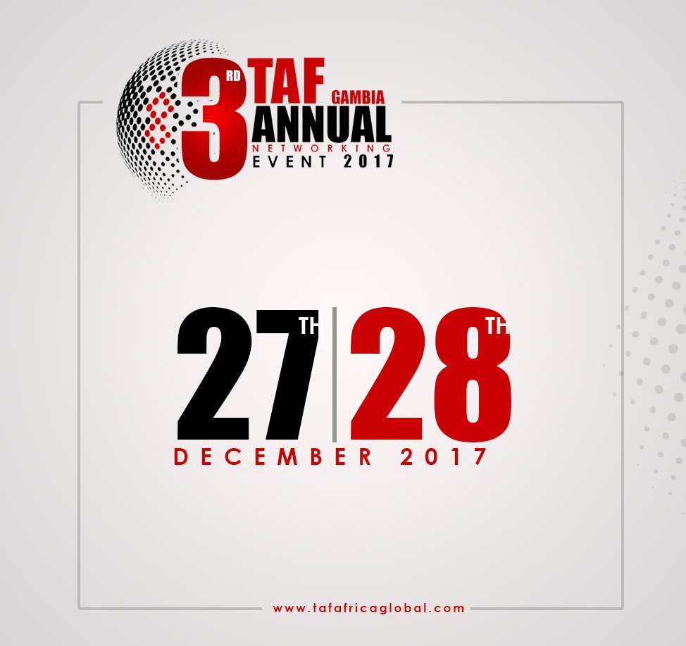 tafafricaglobal's tweet photo. The  3rd annual TAF AFRICA GLOBAL conference and networking event will take  place on 27th and 28th December 2017,  (former  Sheraton). https://t.co/3zUqOaL1di