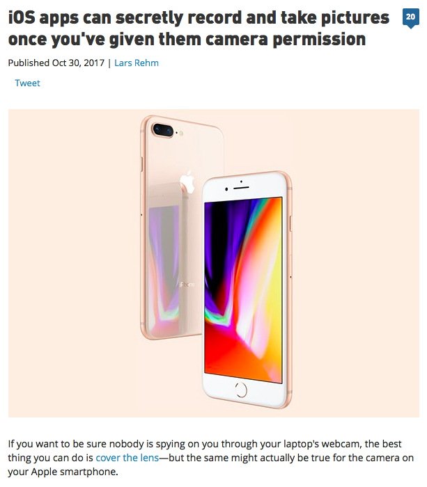 NOT ONLY
#iOS apps can secretly record+take pictures once given #camera permission
#privacy #Android #iPhone #Apple
forbes.com/sites/adrianki…
