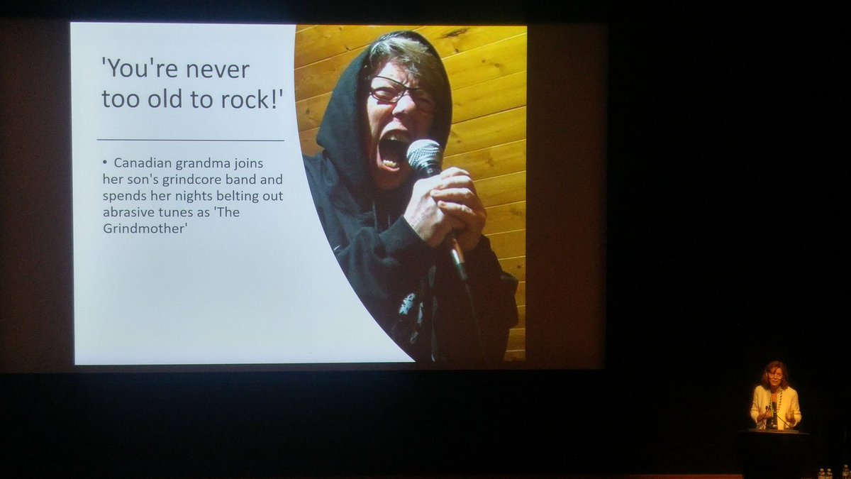 Grindcore grannies with @andreacreech at #ArtsHealth17  - never too old to be part of music whatever the genre!