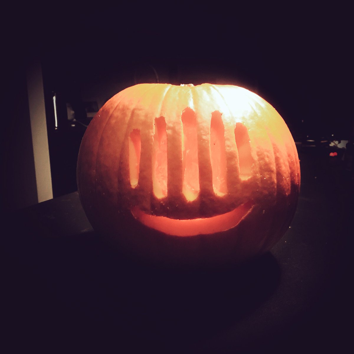 destraynor's tweet photo. "Yes, but does it work well on a pumpkin?" – the question most logo designers forget to ask. 

(Pumpkin by @martharotter) https://t.co/5kyHUSOXcX