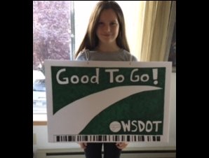 GoodToGoWSDOT's tweet photo. #HappyHalloween & 13th Birthday to Lyla! We love your #GoodToGo costume, so you can borrow our look all day. We'll be #GoodToGhost instead. https://t.co/K7AGxtnLwR