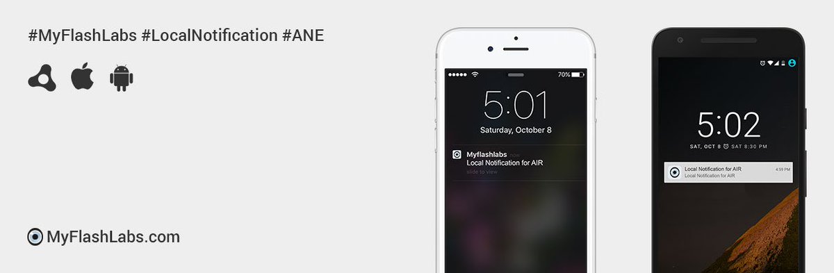 myflashlab's tweet photo. https://t.co/sYhiWEYwL3
Send local notifications to your users without having to setup a remote notification server. #LocalNotification #ANE https://t.co/XlP2S68OcI