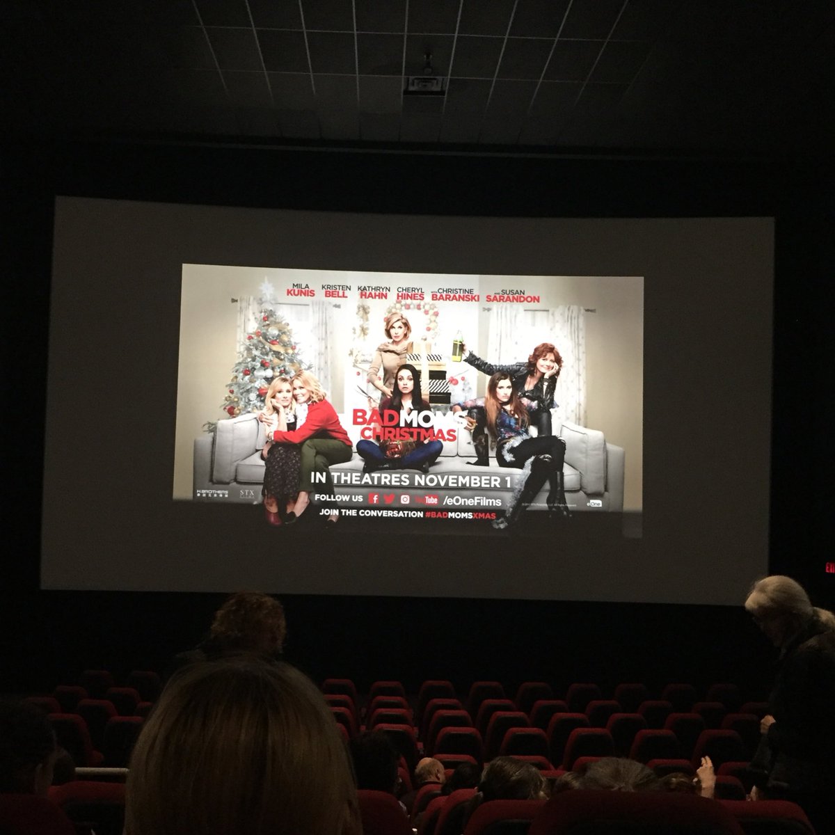 ClassyAccident's tweet photo. Just went to a pre screening of Bad Moms Christmas. It was hilarious! 
😂🤣😂🤣
#BadMomsXmas #movienight #cineplex https://t.co/SNltQsQtjF