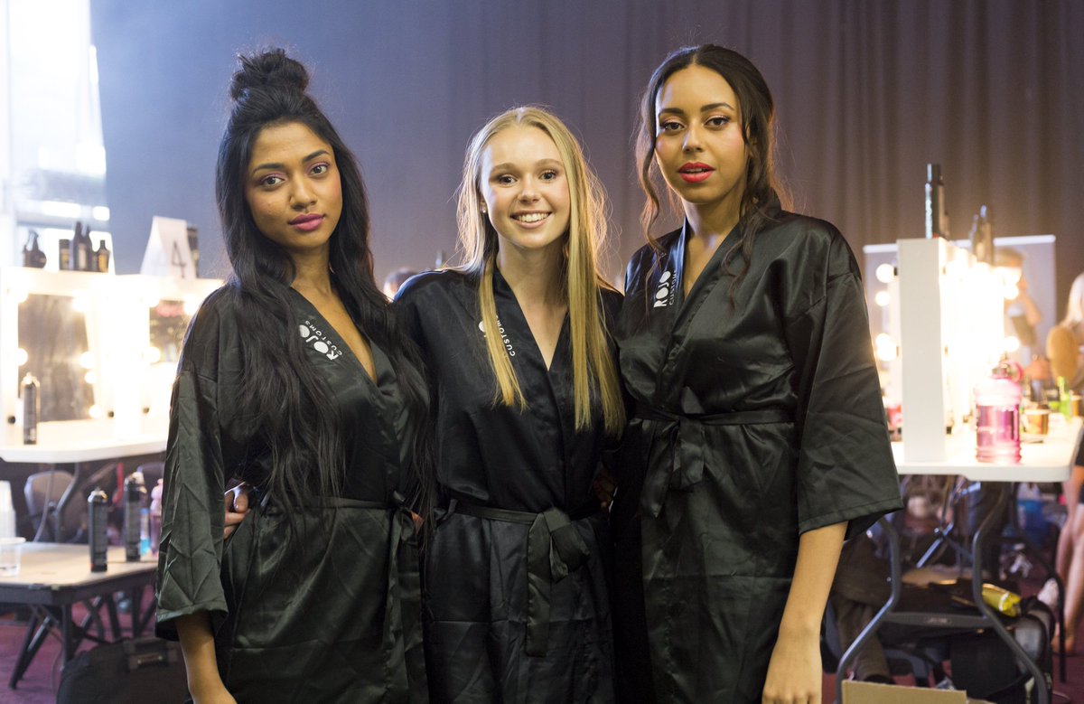 Backstage beauties all dressed in Rojo Customs robes. Photo: Anita Entriken. #FASHFEST