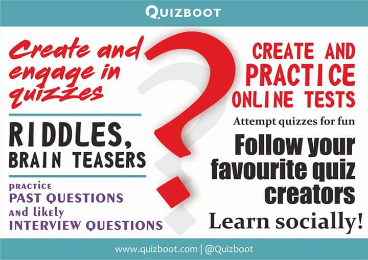 peterolayinka's tweet photo. #Meet #people of like mind, create interesting #quizzes and #follow your #favorite #quiz #creator #quizboot https://t.co/XDCQnwMYj3 https://t.co/avAybXsSuK