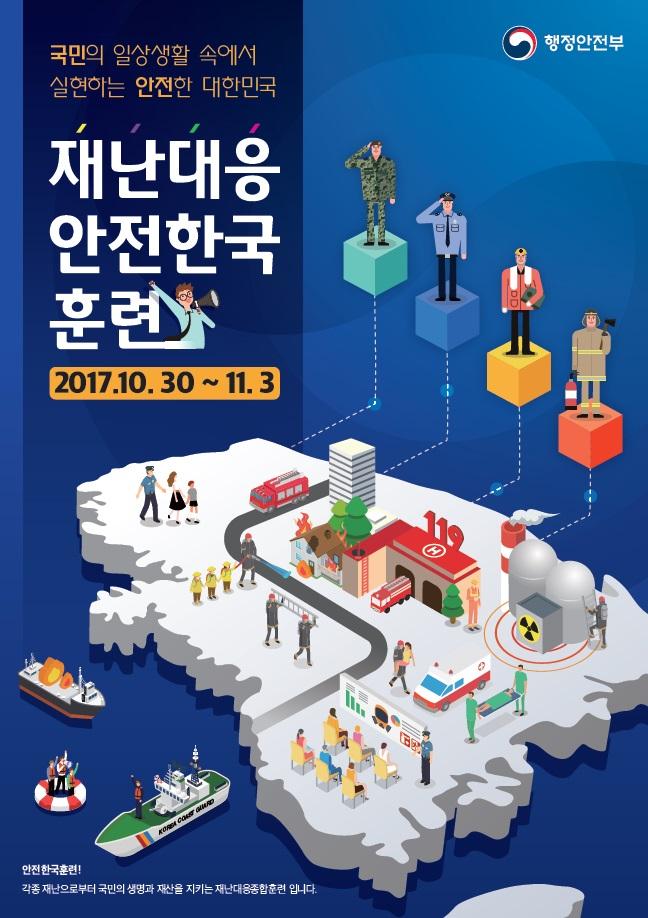 각종 재난으로부터 국민의 생명과 재산을 지키는
"2017년 재난대응 안전한국훈련"이 10.30 ~ 11.3 진행됩니다
#성남시