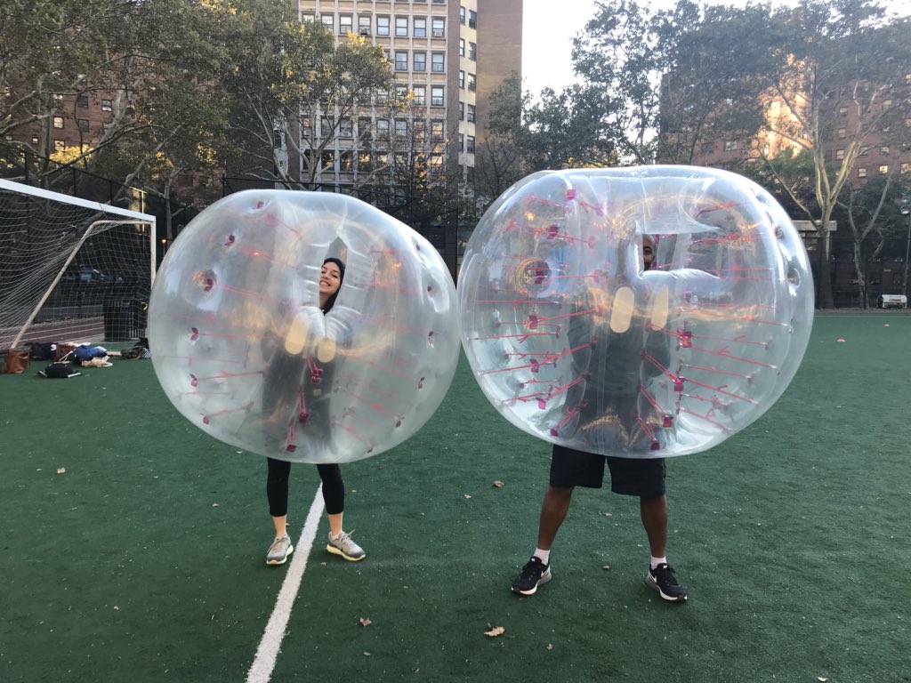 stephaniestran's tweet photo. The latest installment of #MoSoCo is definitely staying with the #KeepMoPubWeird theme! Thanks @bubblesoccernyc for the workout ⚽️💪🏽 https://t.co/diTZmOdWLg
