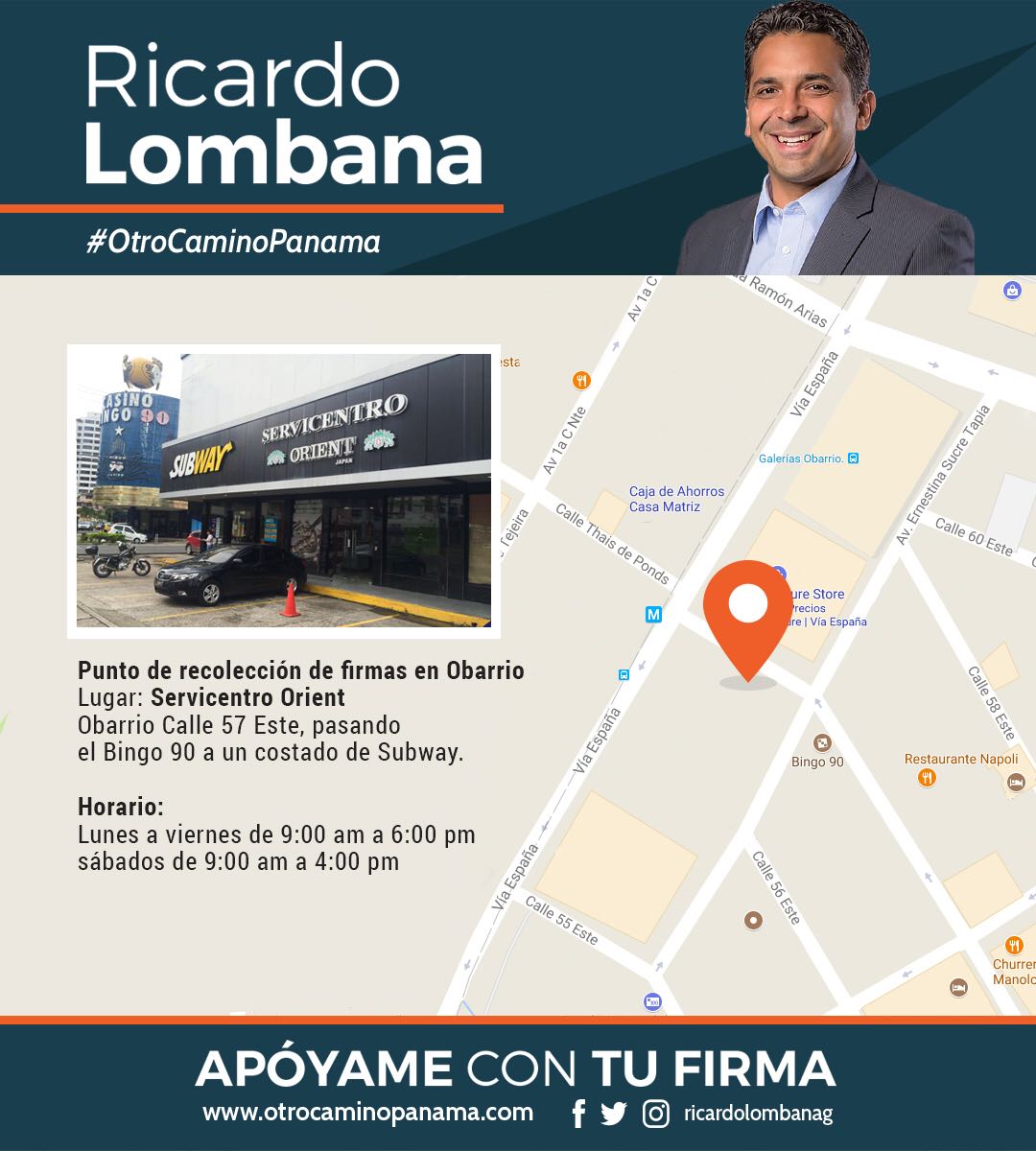 En estos puntos además de las sedes del <a href="/tepanama/">Tribunal Electoral</a> puedes buscar mi libro y apoyarme con tu firma para juntos lograr #OtroCaminoPanama