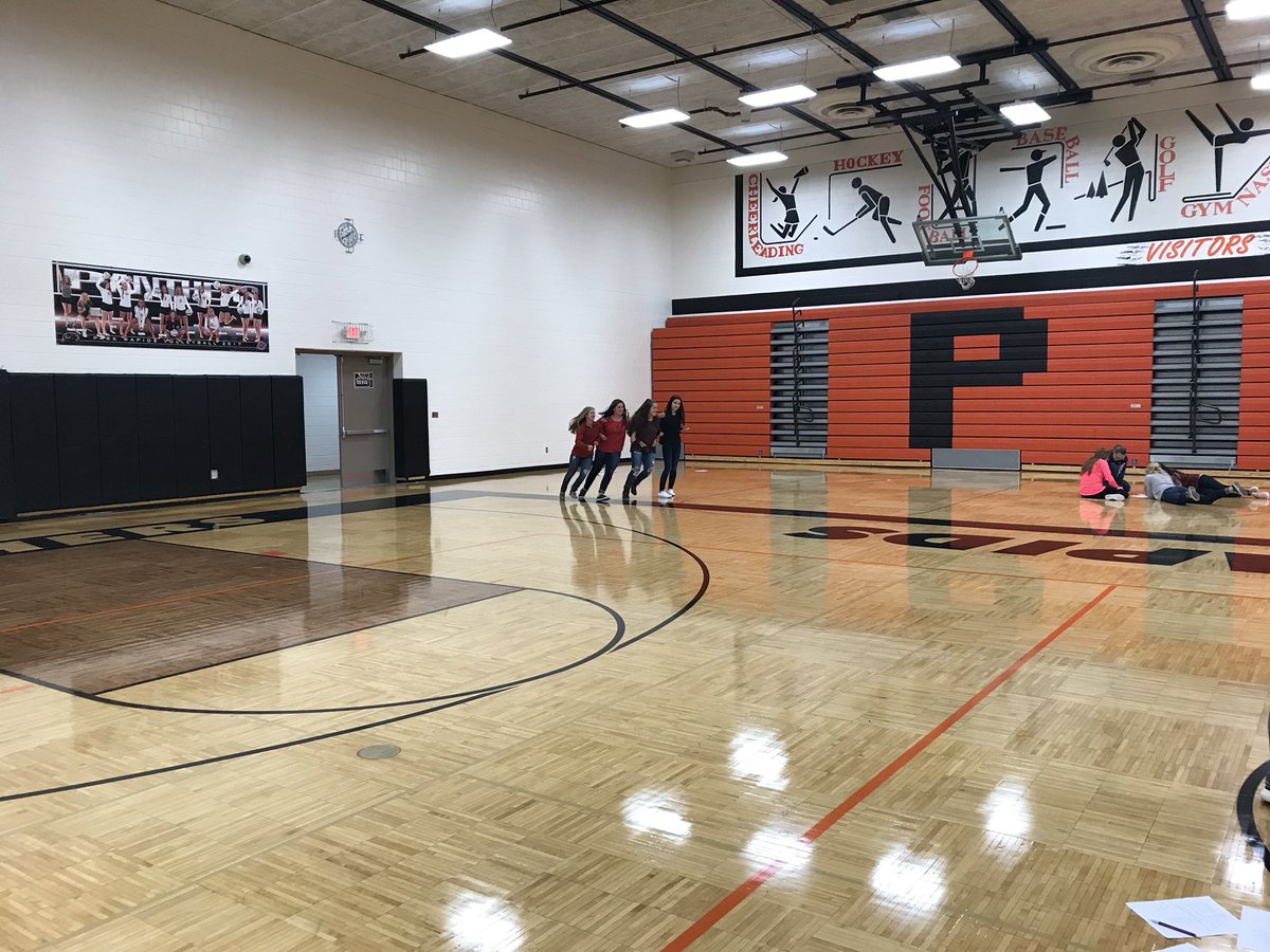 parkrapidsmath's tweet photo. The fun with learning math. Doing physical movement with linear and angular velocity. #prmath https://t.co/T5Hc4LE641
