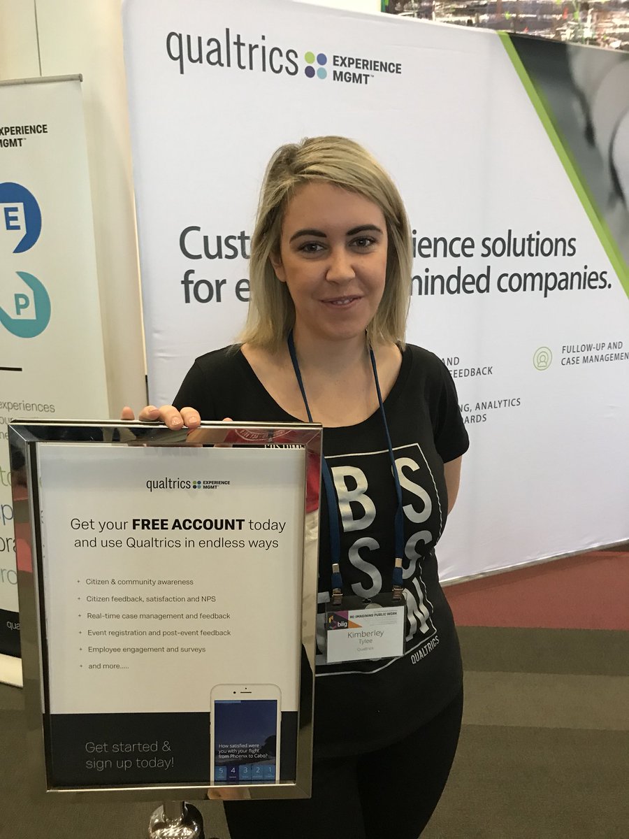 GillyHarrison1's tweet photo. Our Education expert Kim ready to answer questions @Qualtrics at #biig2017 https://t.co/nKmcjCdqD5