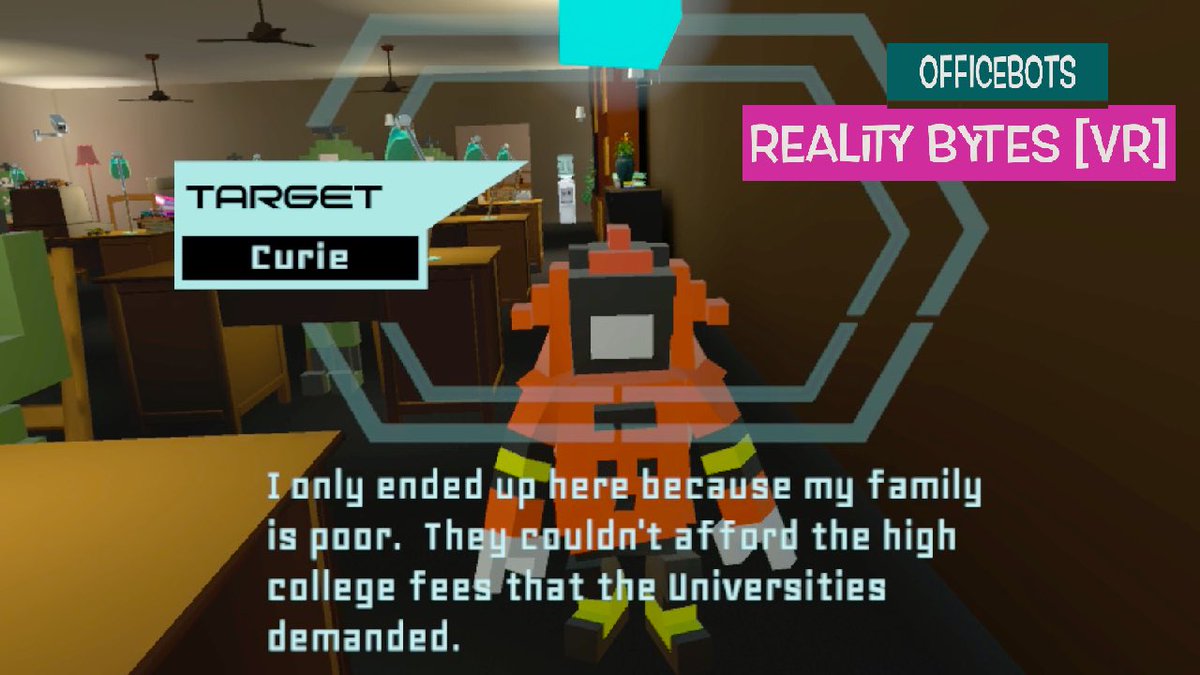 PraneeMcKinlay's tweet photo. I made an #OfficeBotsVR demo video for my talk during #MIGW17 at #parallels17. Meet my quirky, sad robots. 💖🙌🏾 https://t.co/PX5MeyFQlU https://t.co/kNwT4OeJ8J