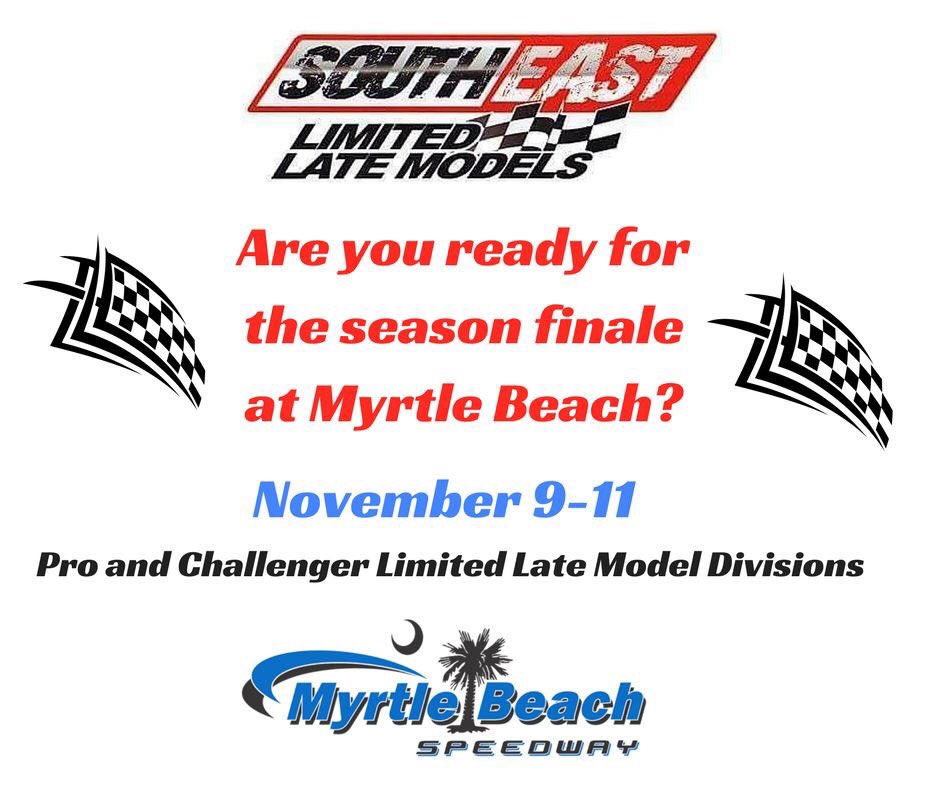 seastlimiteds's tweet photo. Are you ready for the final race of the season? Join us at @MyrtleBSpeedway Nov 9-11. #sellm #MyrtleBeach #raceweekend #limitedlatemodel https://t.co/zw03CzR3i7