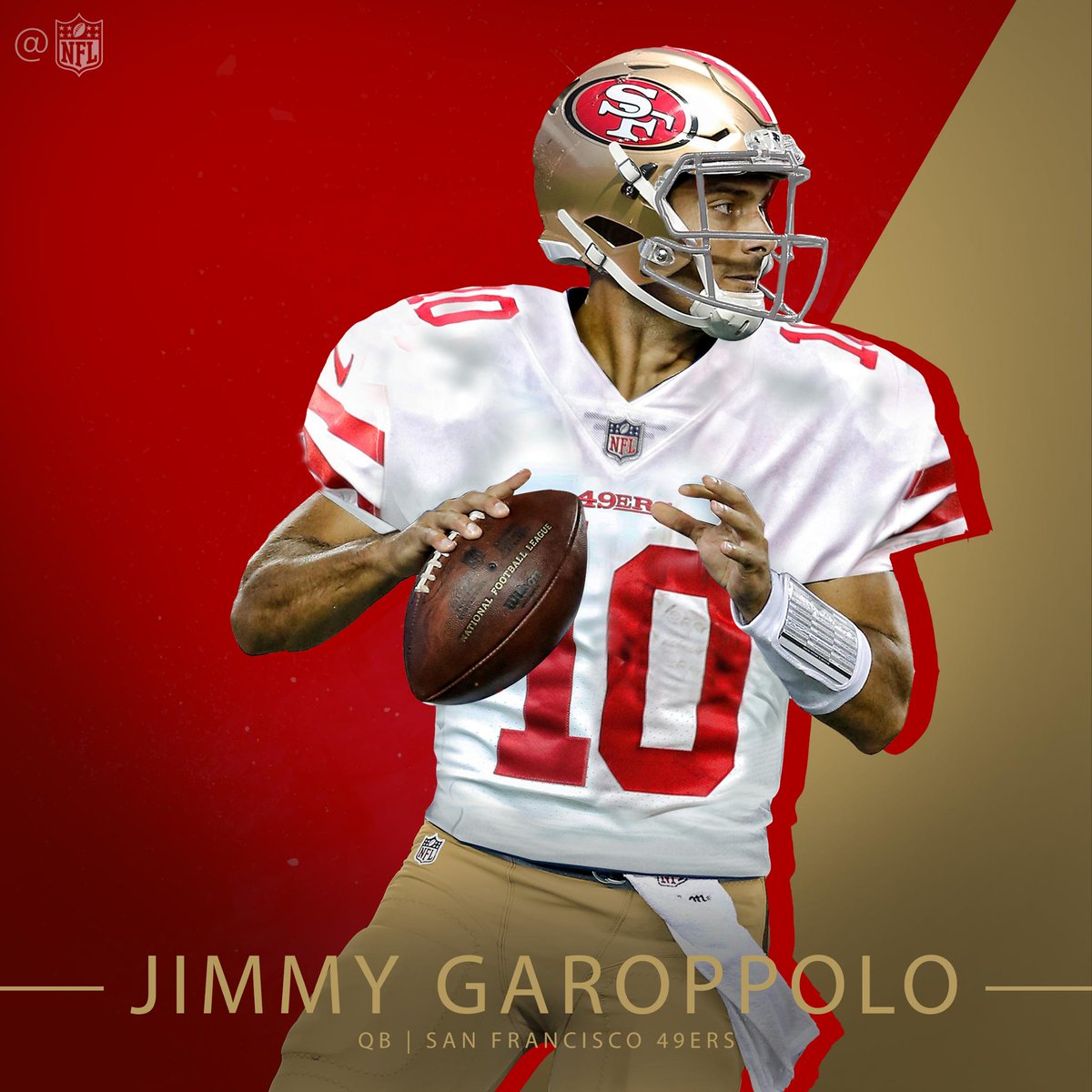 NFL's tweet photo. Welcome to the @49ers, @JimmyG_10! #GoNiners https://t.co/r9oFjX2JpI