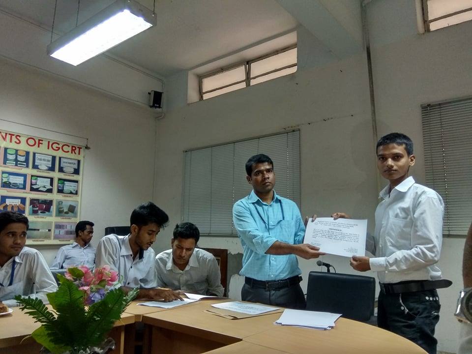 Completed the training program at   Institute of Glass and Ceramic Research and Testing (#IGCRT), #BCSIR, Dhaka.