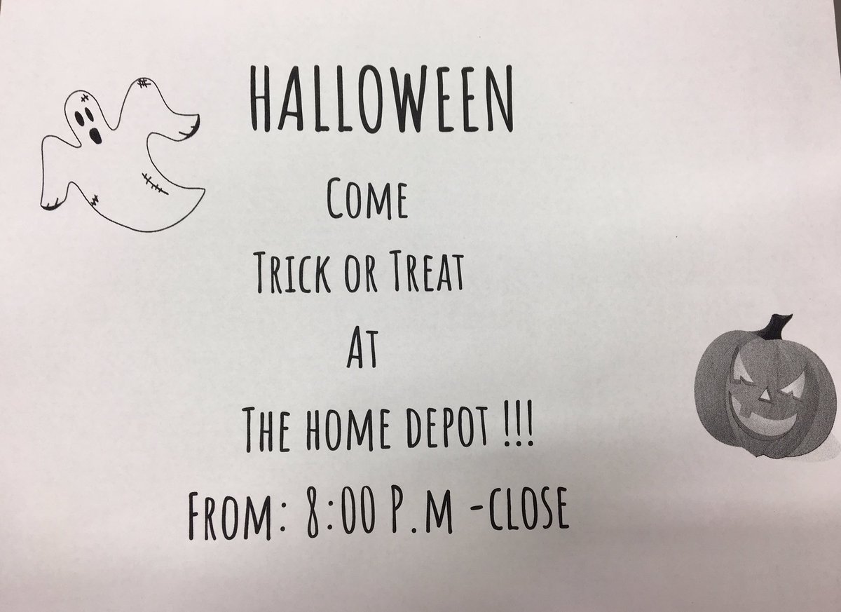 Come trick or treat with us 🍬🍫🍭#Halloween2017 #8517HomeDepot 🎃💀👻
