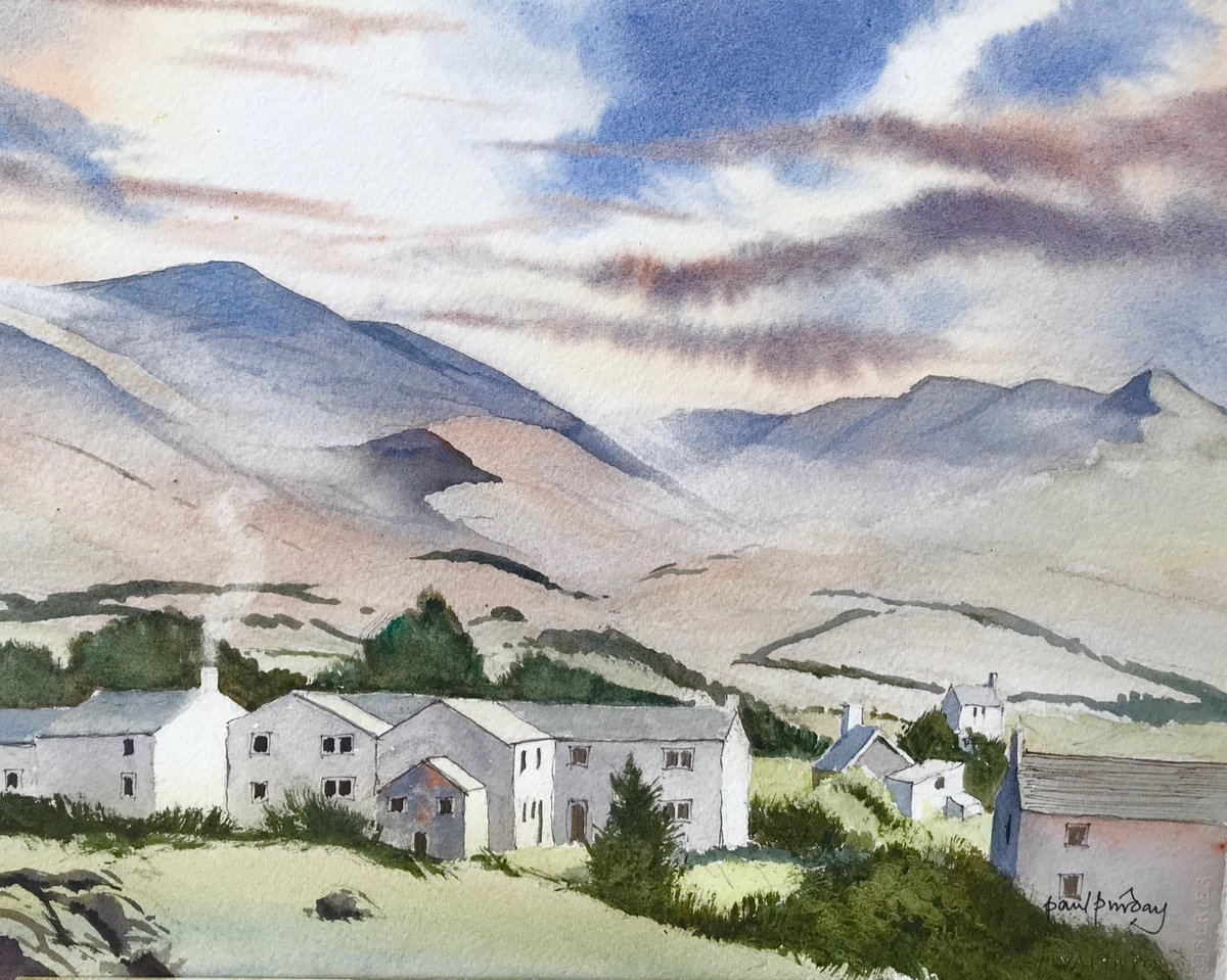 Mountain Living. #etsyshop #EtsyIllustrators #watercolorpainting #watercolorlandscape #landscapepainting #originalwatercolour