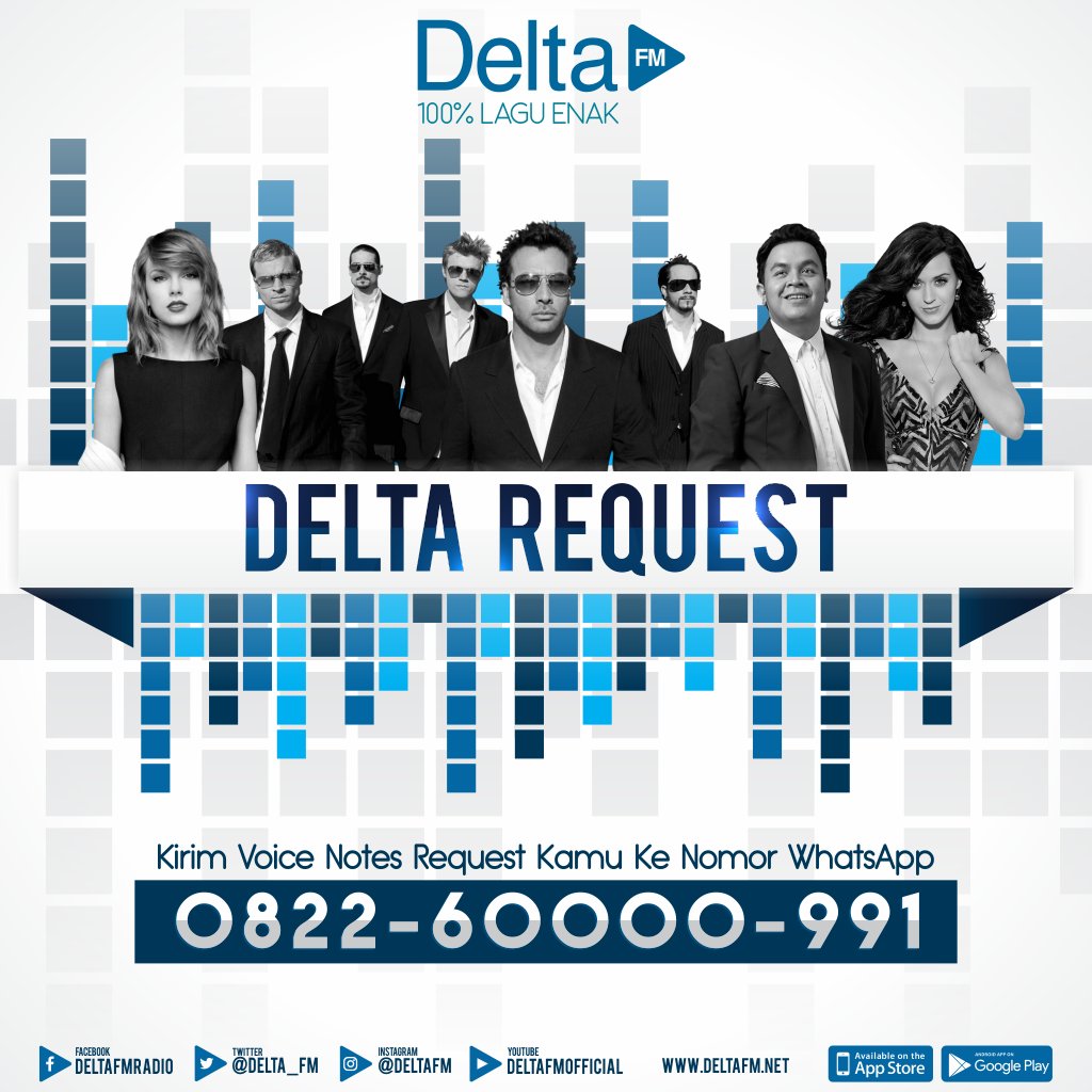 Delta_FM's tweet photo. Pengen dengerin #LaguEnak apa sih siang ini? Kirim aja voice notes via WhatsApp di nomor 0822-60000-991 untuk ikutan #DeltaRequest nya! https://t.co/RvztdbTvW6