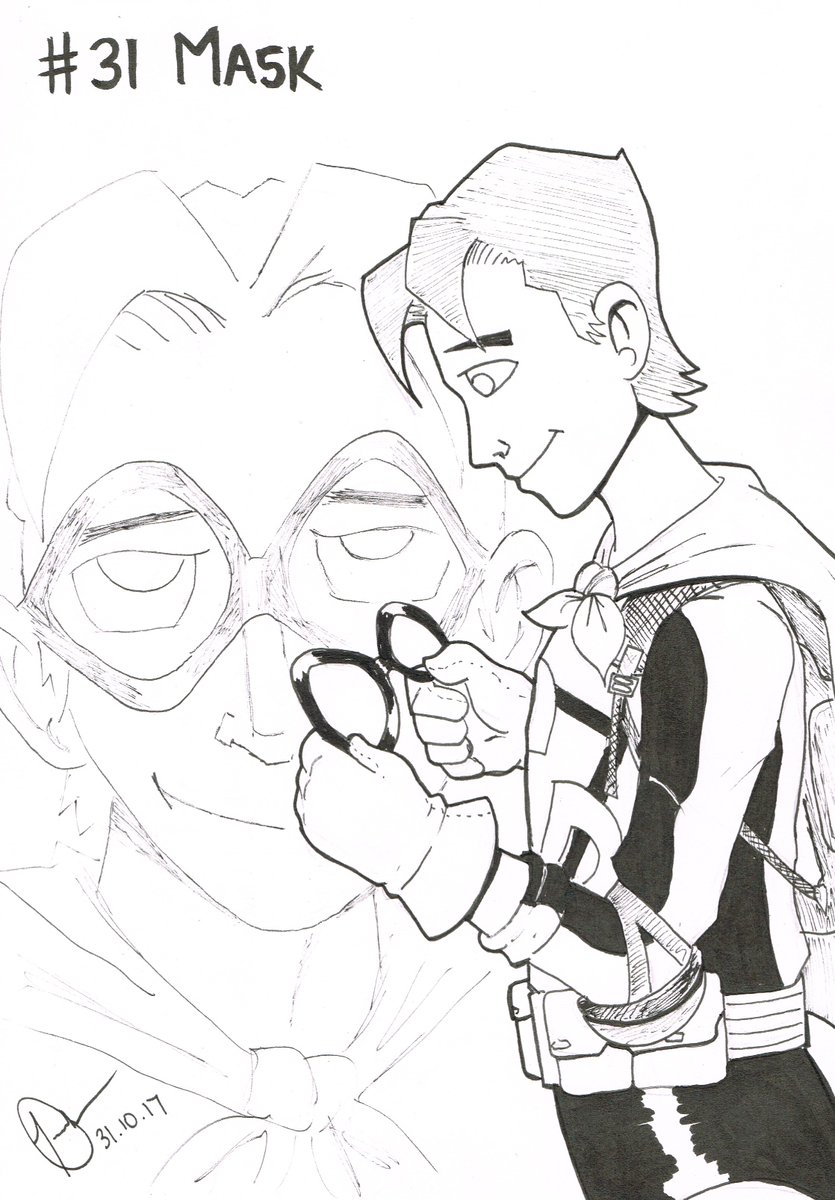 KaosProduktions's tweet photo. 31. #Mask ft #SuperDud. The final #illustration in the #inktober2017 challenge #sacomics #kaoscomics #pen #ink #superhero #action #comedy https://t.co/upd9Lb5z1R