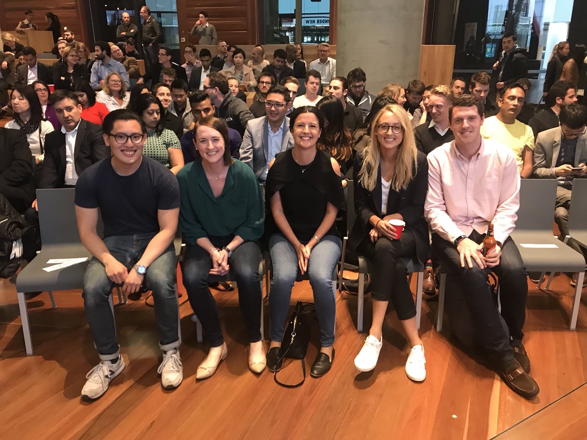 gbeattie's tweet photo. Tables have turned on these VCs! The sharks are ready and excited to be the bait tonight in our #reversepitch !! #startupaus .@NAB https://t.co/FlCIrxRjDP