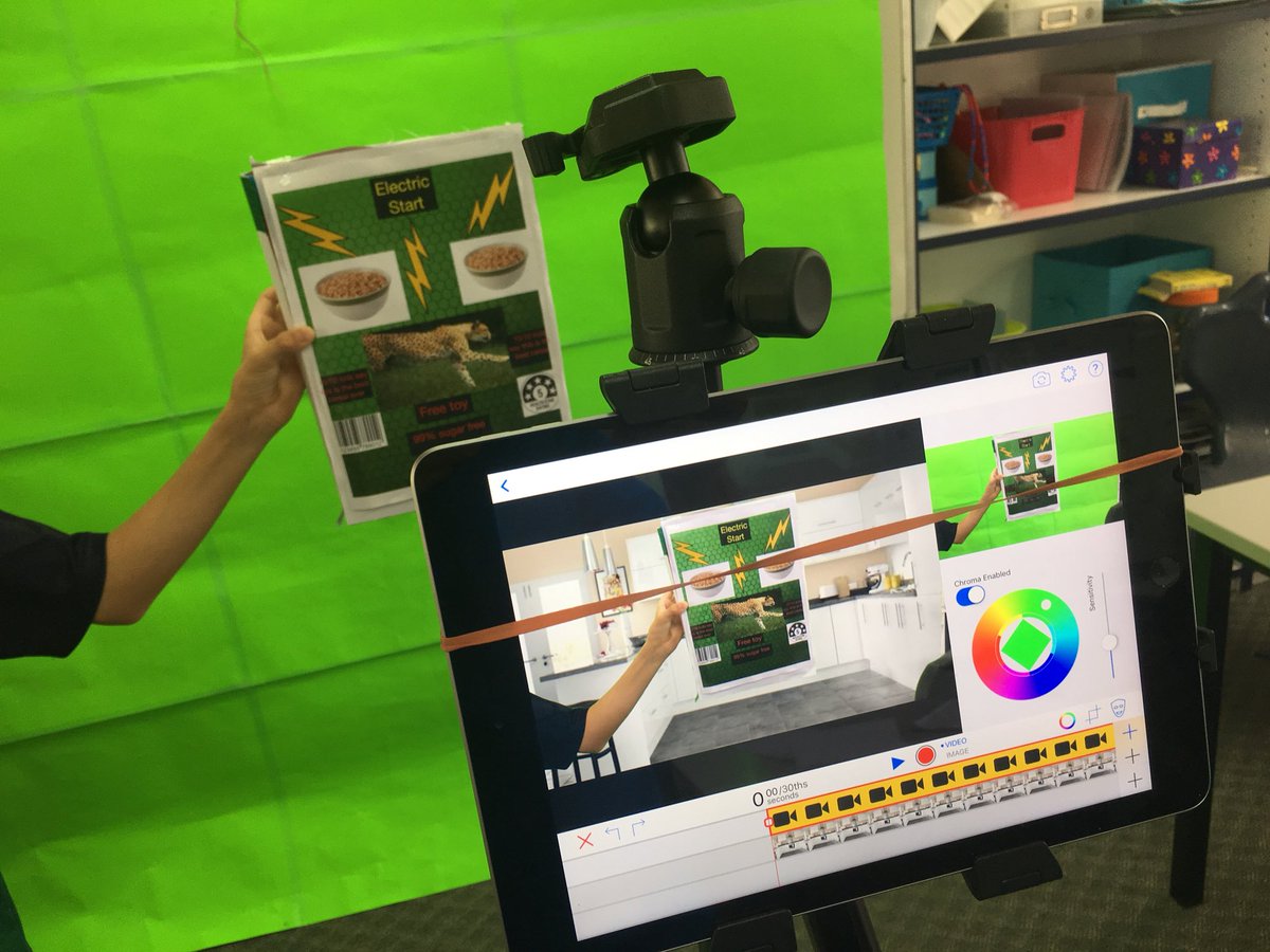 DoInkTweets's tweet photo. RT @pabt65: Working with Yr4 on their cereal box TV ads. So much fun. @DoInkTweets #greenscreen #AussieEd #iPaded https://t.co/7M13kWUORd