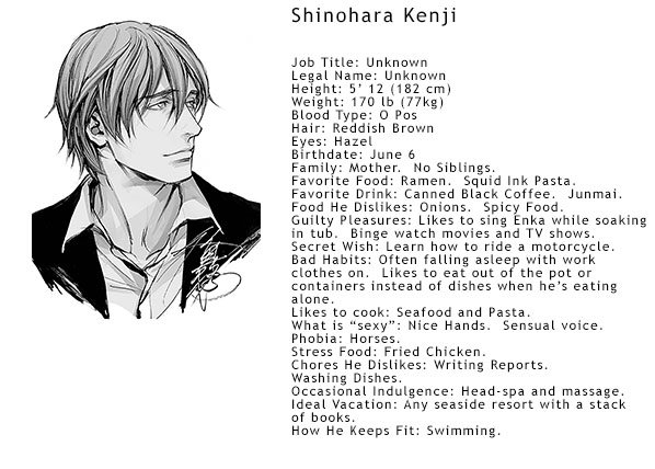 Guiltipleasure Shinohara Kenji Profile Updated For En Cn Version Of Volume 3 In English And French By Yumi San