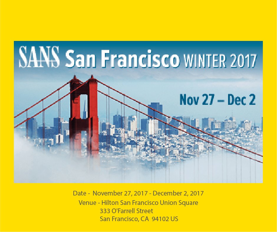 shah_ethhacker's tweet image. SANS San Francisco Winter 2017
#sans #sanfrancisco #winterevent #event #cs #cybersecurity… itmeets.guru/events/sans-sa…